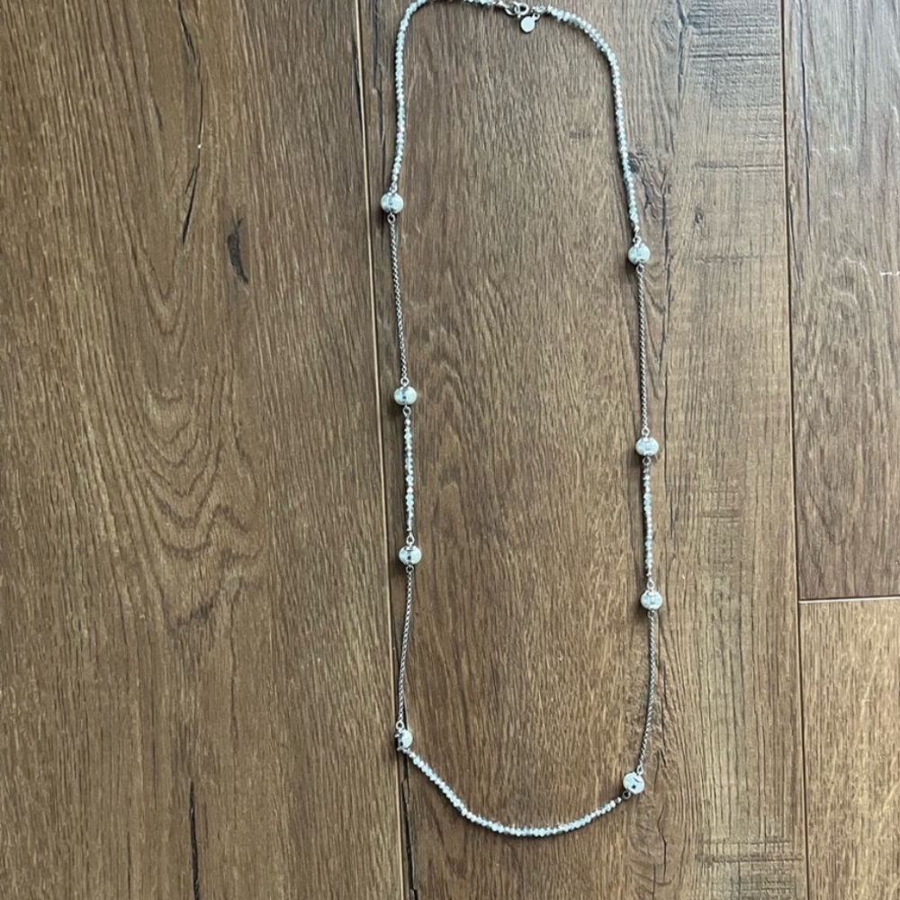 LOFT Silver Necklace with Crystal Beads